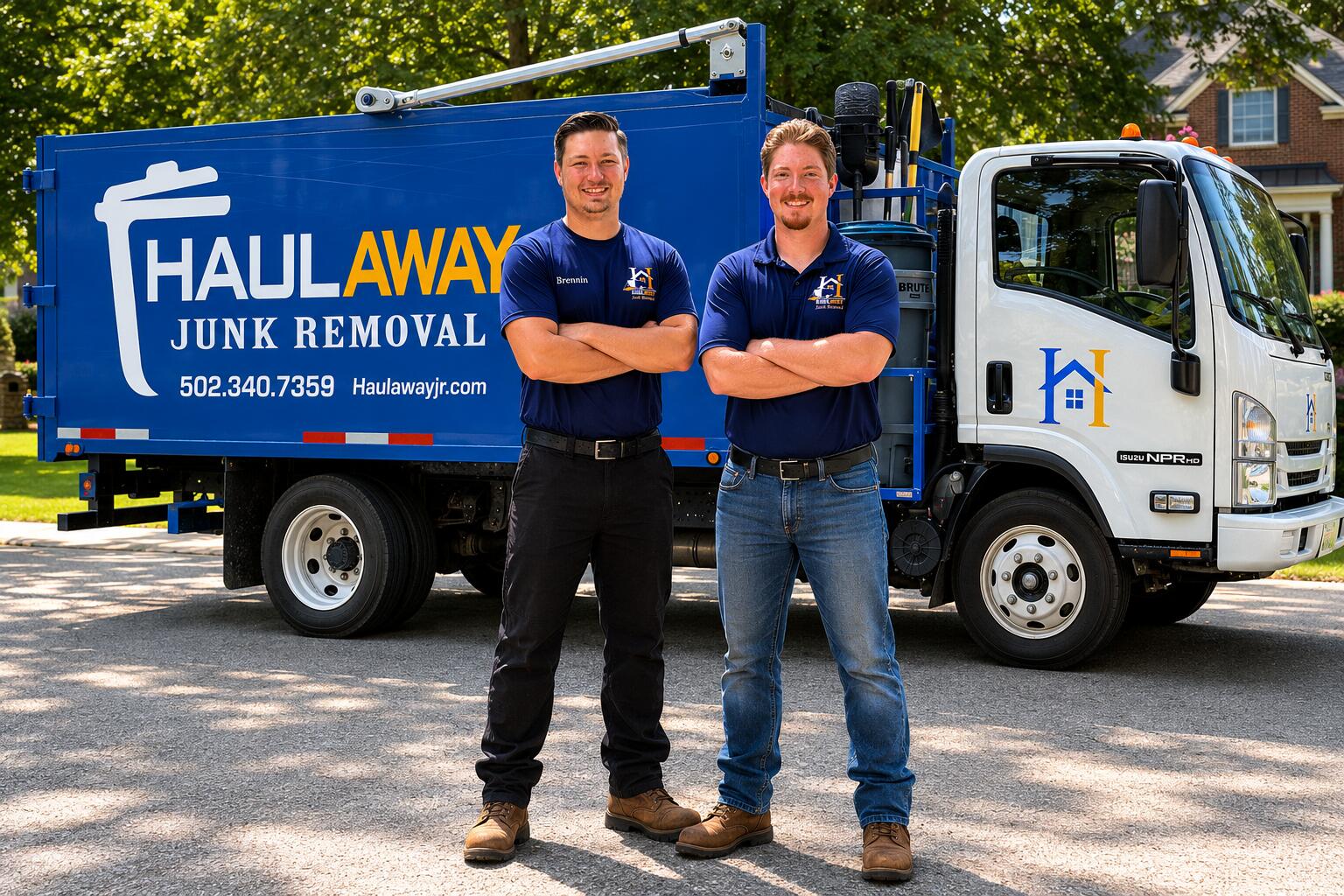 Haulaway Junk Removal crew in action